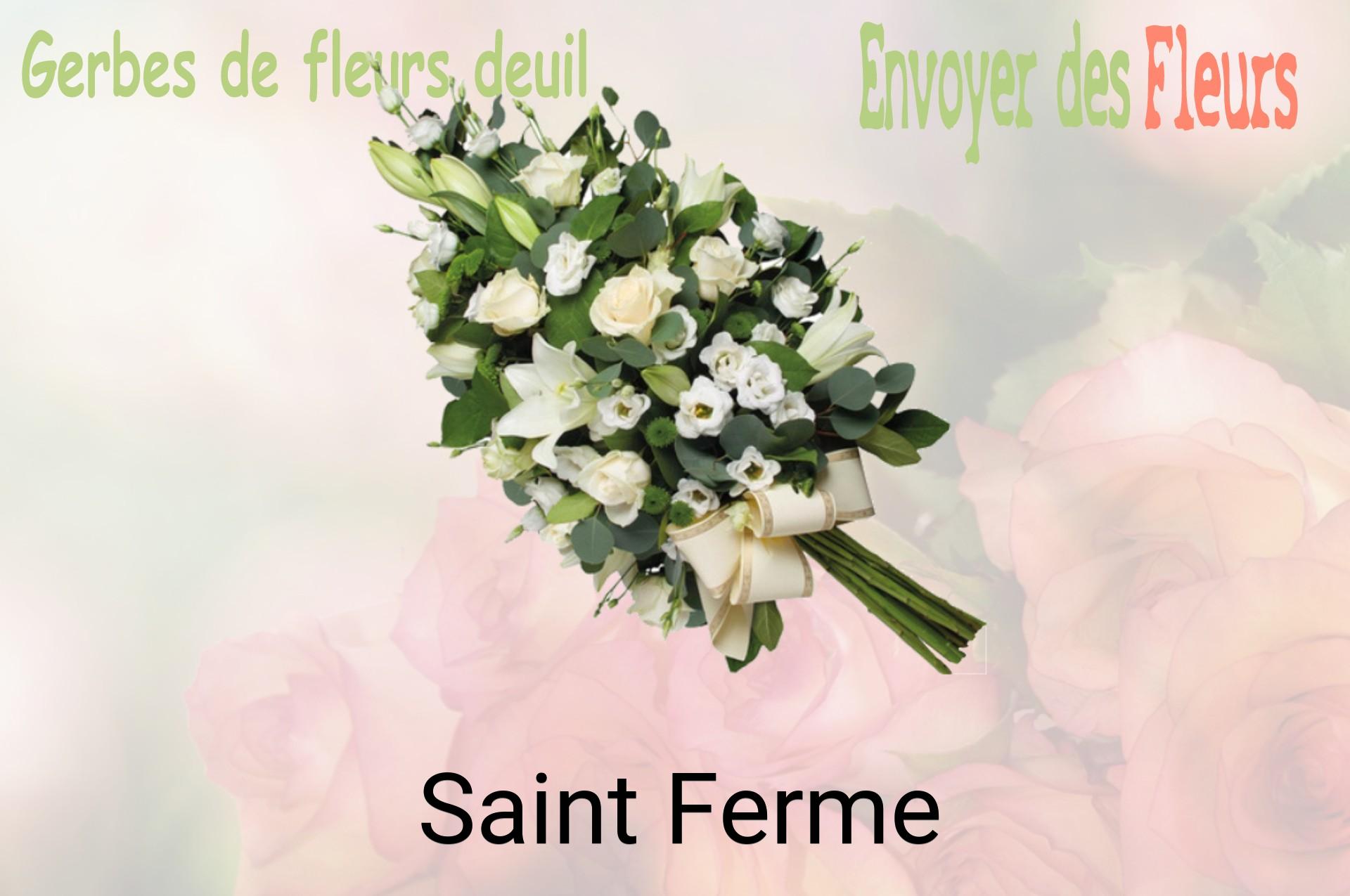 Gerbe de fleurs de deuil livrée à Saint-Ferme